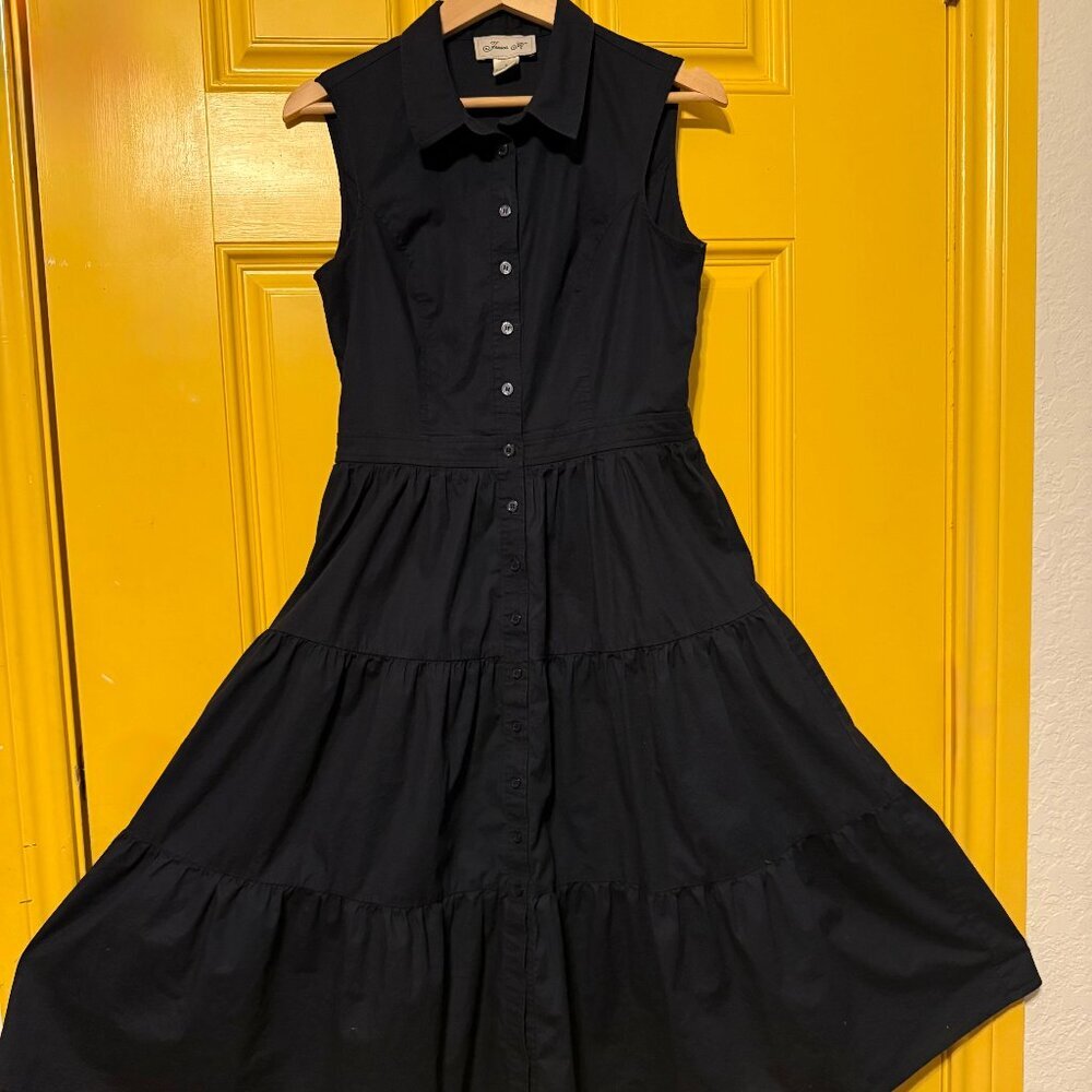 Jessica H Black Summer Dress Size 6 Sleeveless Resort Breathable Willa Ruffles